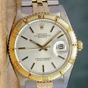 ROLEX DATEJUST SILVER INDEX DIAL 18K GOLD & STEEL TURN-O-GRAPH JUBILEE 16253